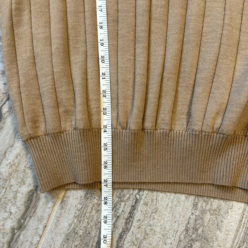 New Mens MARTIN GOLF Shawl Collar Wind Sweater Camel Size Small